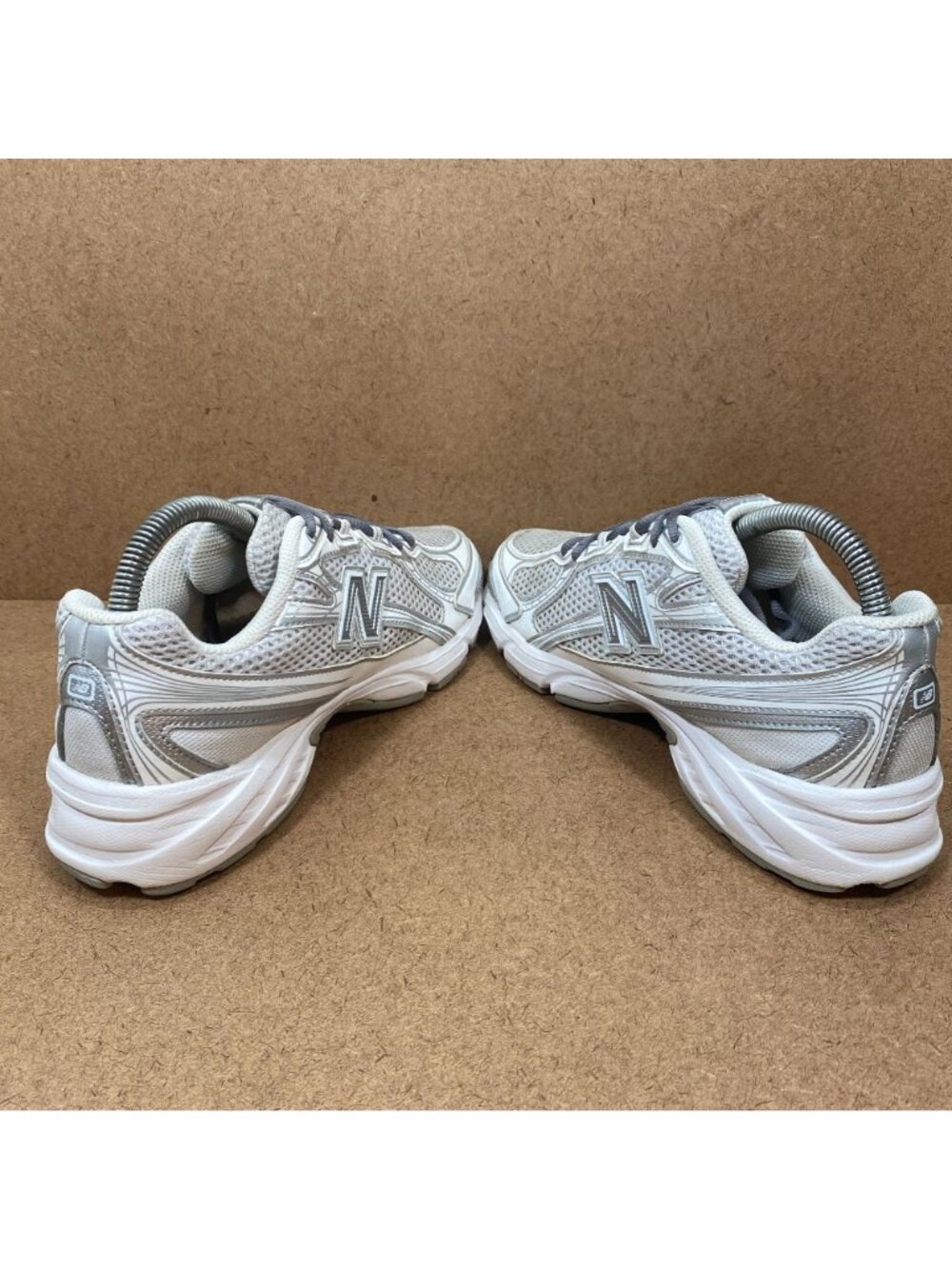 New Balance Women's Athletic Sneakers in White and Light Gray - Picture 5 of 8